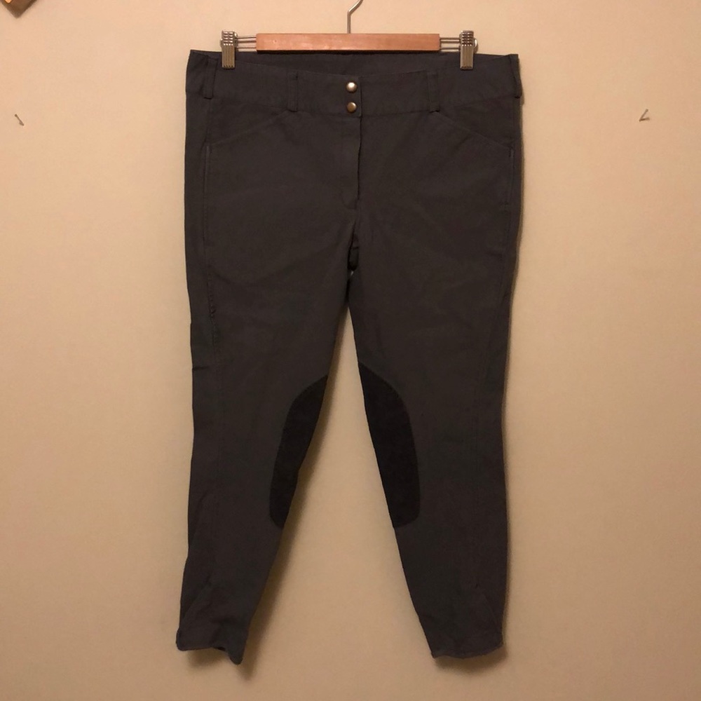 Dover Saddlery Gray Knee Patch Breeches